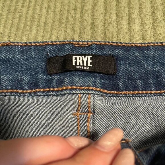 Frye High Waisted Straight Leg Denim Jeans - Picture 5 of 8